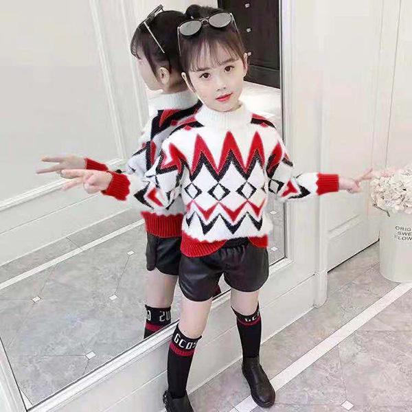 Autumn and Winter Thick Sweater Girl Slim Long-sleeved Bottoming Blouse Children's Sweater