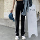 WTEMPO High Waist Sport Wide-leg Pants Striped Wild Loose Straight Leg Women's Baggy Trousers