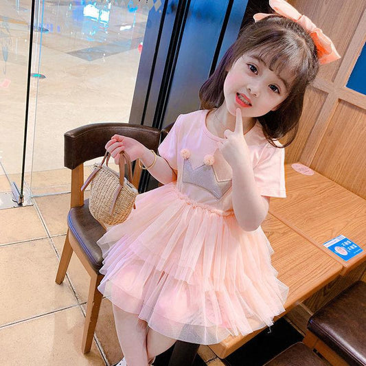 Girls Dress Summer Children Cake Dress Super Western Princess Dress Fairy Net Gauze Dress