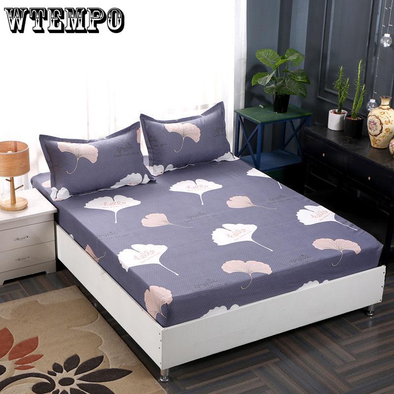 3pcs/set Skin-friendly One-piece Bed Sheet Simmons Protective Cover Non-slip Bed Sheet Fadeless  Bed Cover