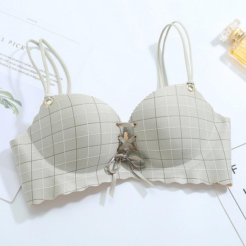 Non-marking Underwear Female Bra Student Girl High School Gathered Small Bra Bra Thin No Steel Ring Thick Cute Sexy Lightweight Breathable