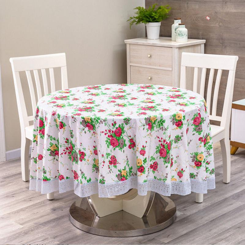 Plastic PVC Round Tablecloth Waterproof Anti-scald Oil-proof Disposable Tablecloth Hotel Restaurant Household Large Round Tablecloth