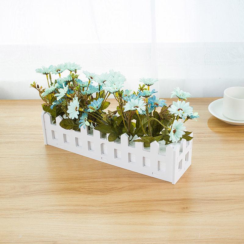 Simulation Fake Flower Small Potted Ornaments Plastic Flower Fence Floral Set Wall Hanging Flower Basket Simulation Green Grass