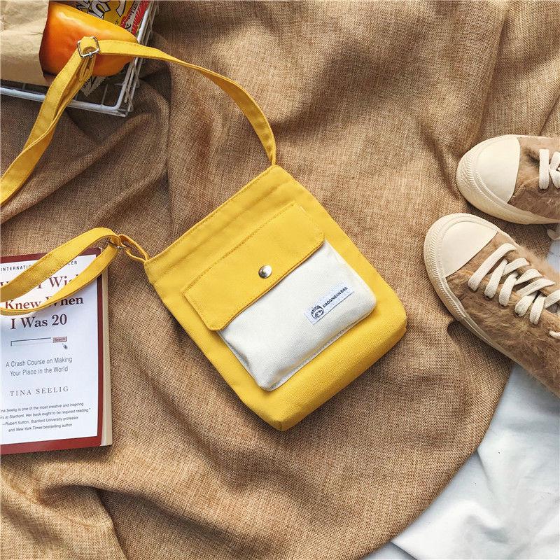 Small Bag Slanting Female Fashion colorful Shoulder Bag Canvas bag Phone Coin Wallet