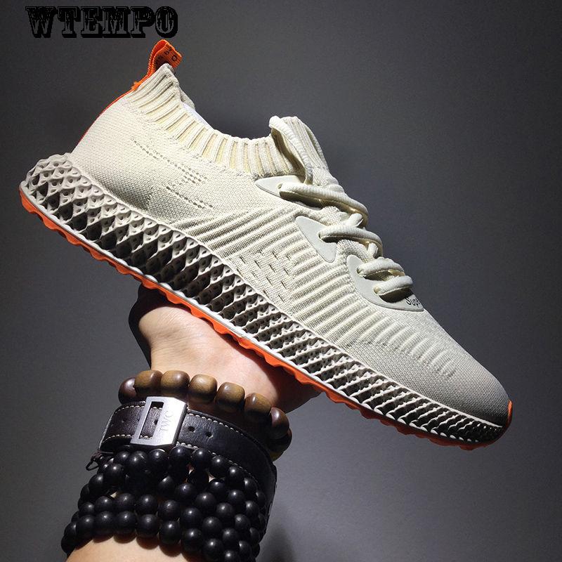 Summer Breathable Running Shoes Casual Sports Shoes Male Flying Woven Mesh Shoes