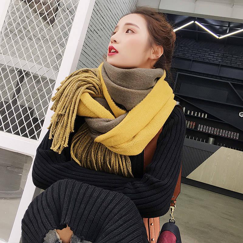 Women Cashmere Scarves with Tassel Soft Warm Lady Girls Wraps Long Scarf Female Shawl