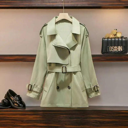 2021 New Women's Windbreaker Coat Spring Autumn Slim Basic Zipper Jacket with Lining Ladies Short Windbreaker Plus Size 2XL