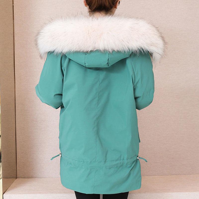 Cotton-padded Jacket Women's Mid-length Big Fur Collar Student Winter Korean Style Loose Cotton-padded Jacket Women's Thick Coat