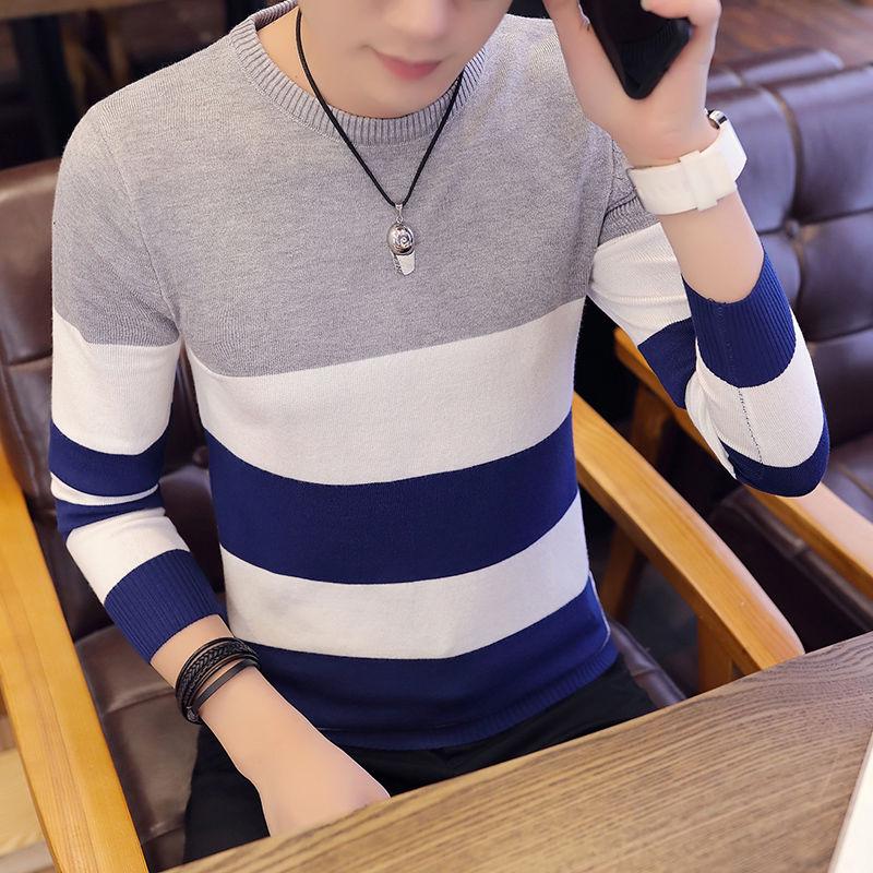 Fashion Brand Sweater Men Pullover Striped Slim Fit Jumpers Knitred Woolen Autumn Casual Men Clothes