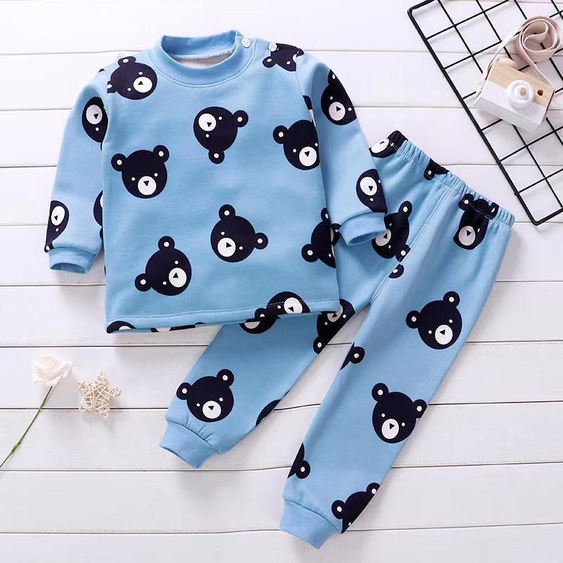 Children's Thermal Underwear Suit Baby Fleece Autumn Clothes Long Pants Boys Thermal Clothes Girls Pajamas Baby Clothes Winter