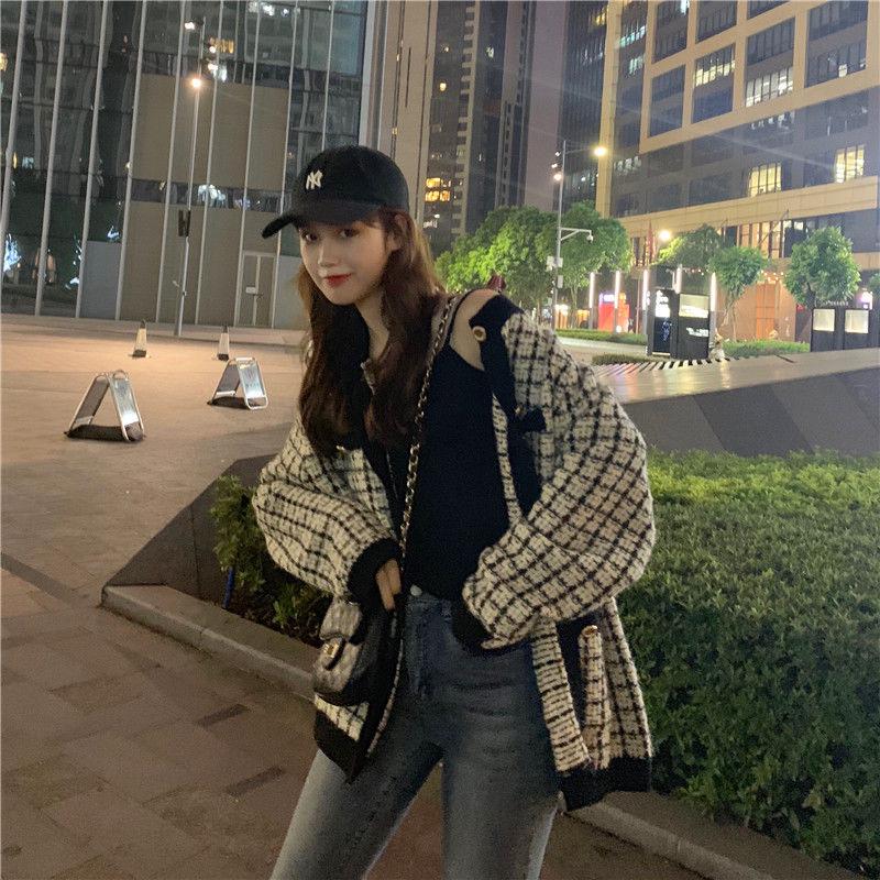 Sweater Cardigan Plus Size Women's College Style Loose Long-sleeved Korean Fashion Mid-length Coat