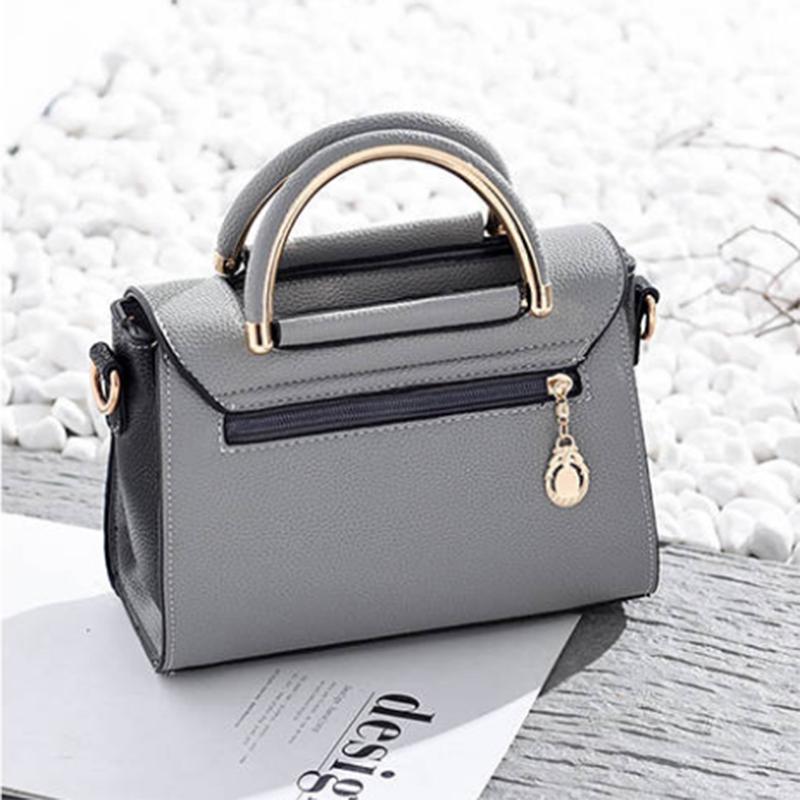 Crossbody Bag Women Black Leather Buckle Zipper Waterproof Large Capacity Shoulder Bag Tote