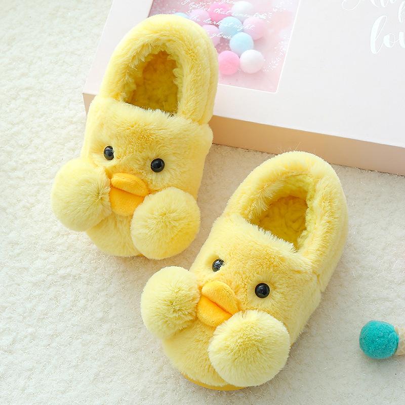 Winter Slippers for Girls Boys Winter Warm Shoes Cute Cartoon Duck Indoor Home Slippers House Bedroom Kids Baby Childrens Sliders Floor Shoes