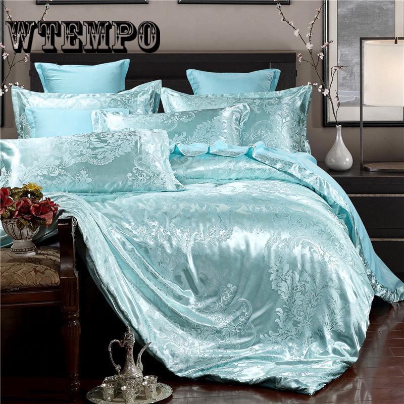 4pcs/set  Luxurious and Comfortable Bedding Set  Soft Silk Duvet Cover  Bed Sheet Pillowcase Set