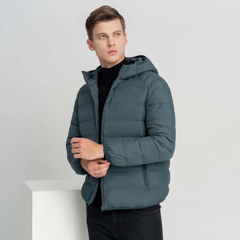 Winter Padded Jacket Mens Brand Thin Duck Down Collar Casual Warm Coats Outerwear Parka Jackets  Down Jackets