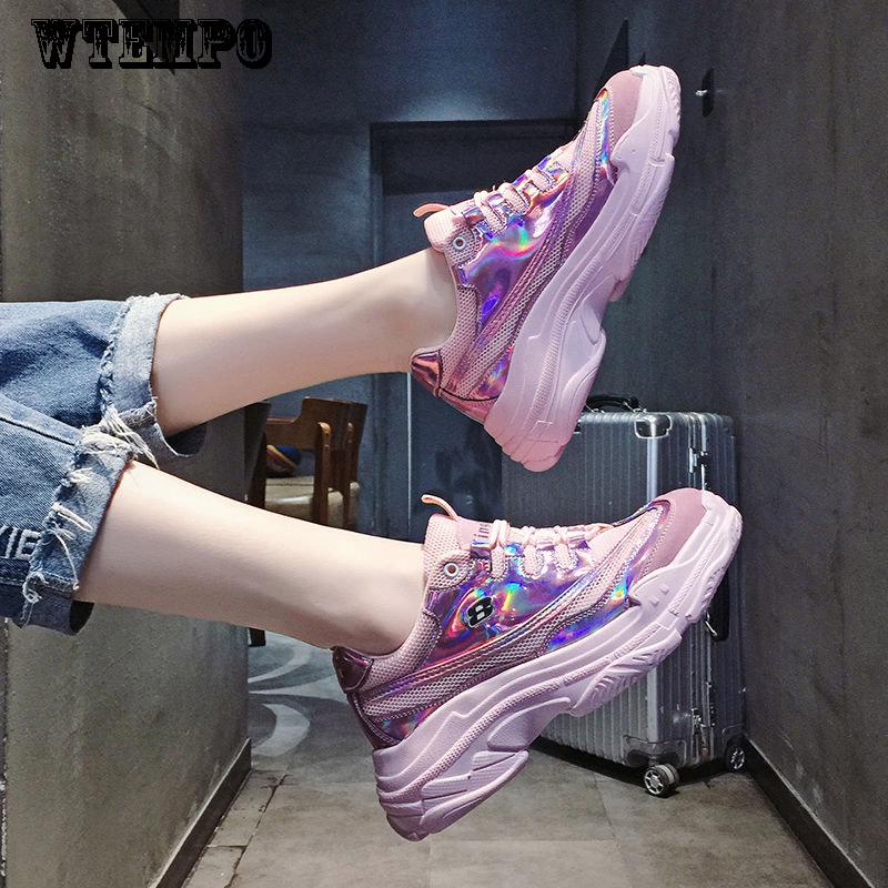 Summer Fashion Wild Platform Sports Shoes Comfortable Breathable Mesh Shoes Women