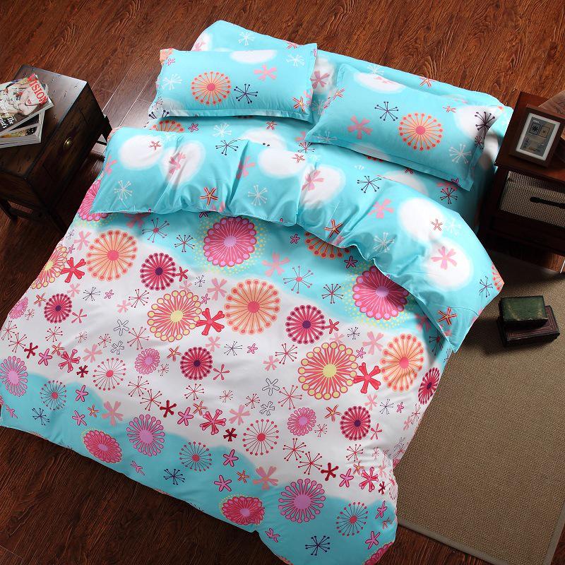 Home Textile Autumn Dark-color Flower Series Bed Linens 4pcs Bedding Sets Bed Set