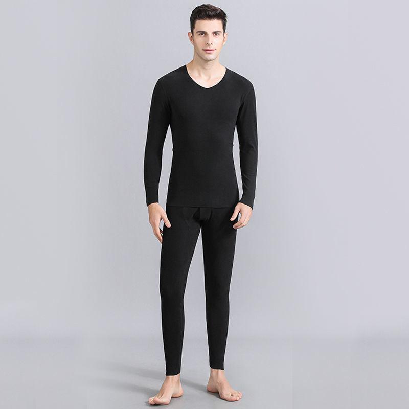 Seamless Thermal Underwear Men's Suit Thickened Plus Velvet Base Constant Temperature Heating German Velvet Autumn Clothes Long Trousers In Winter