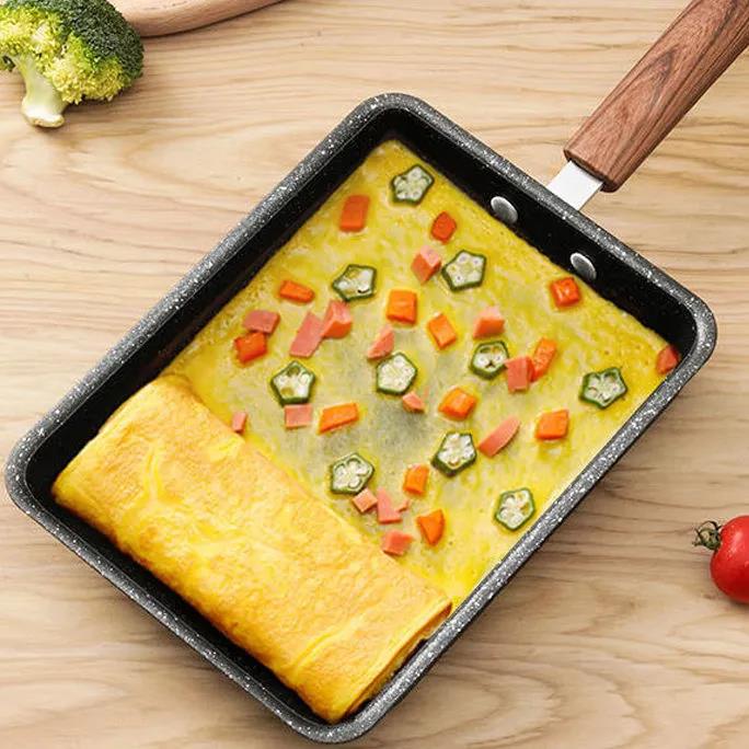 Square Saucepan Non-stick Pan Omelette Home Omelet Breakfast Pan Maifan Stone Flat Bottom