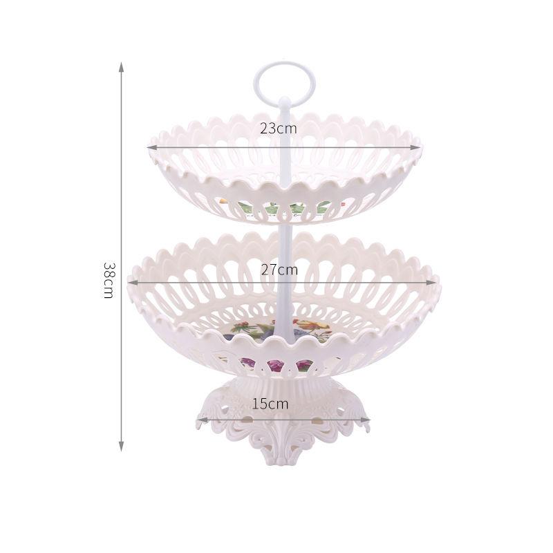 European Style Multi-layer Home Creative Fruit Basket Modern Living Room Three-layer Fruit Plate Single Layer Candy and Dried Fruit Dessert Tray