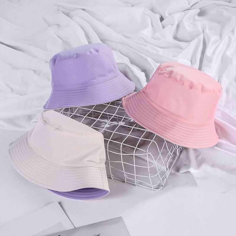 1pc Summer Foldable Bucket Hat Women Outdoor Sunscreen Cotton Cap Female Hat Wide Brim Fisherman's Hats