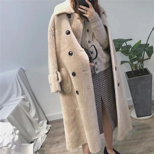 Woman's clothing Long-sleeved Windbreaker trend wild Woolen coat spring and autumn large size