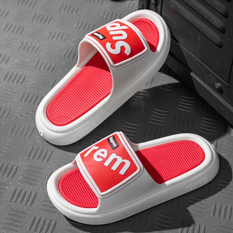 Cute Thick Bottom Cartoon Men's Sandals and Slippers Couples Home Indoor Non-slip Bathroom Slippers Women's Summer