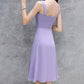 Purple Strap Dress Women Summer Dress Sexy Off-shoulder Large Size Dress Mid-length Party Beach Dress