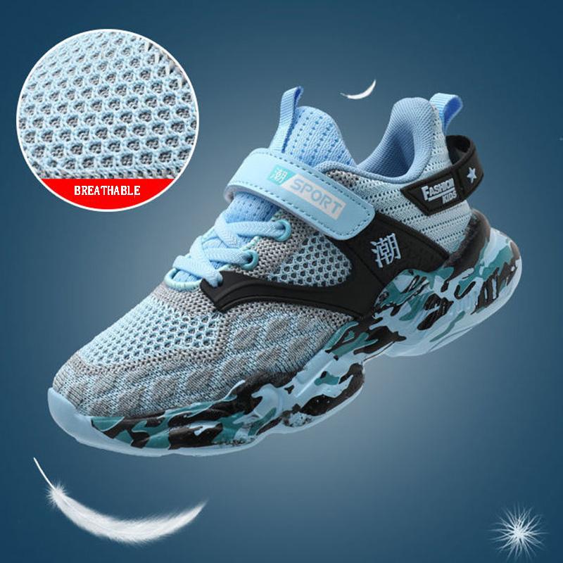 Children's Shoes Boys Summer and Autumn Flying Woven Breathable Mesh Sneakers Trendy Boys Big Children's Net Shoes