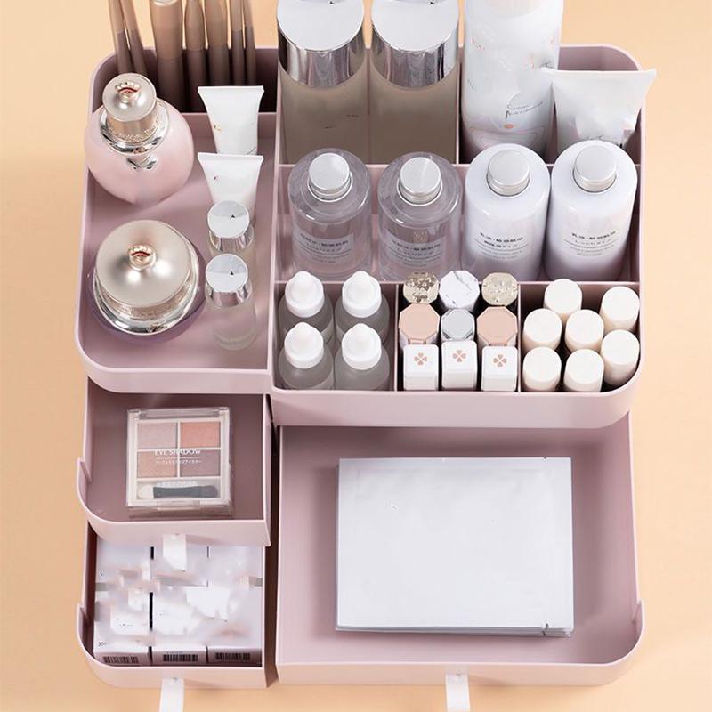 Makeup Organizer for Cosmetic Large Capacity Cosmetic Storage Box Organizer Desktop Jewelry Nail Polish Makeup Drawer Container