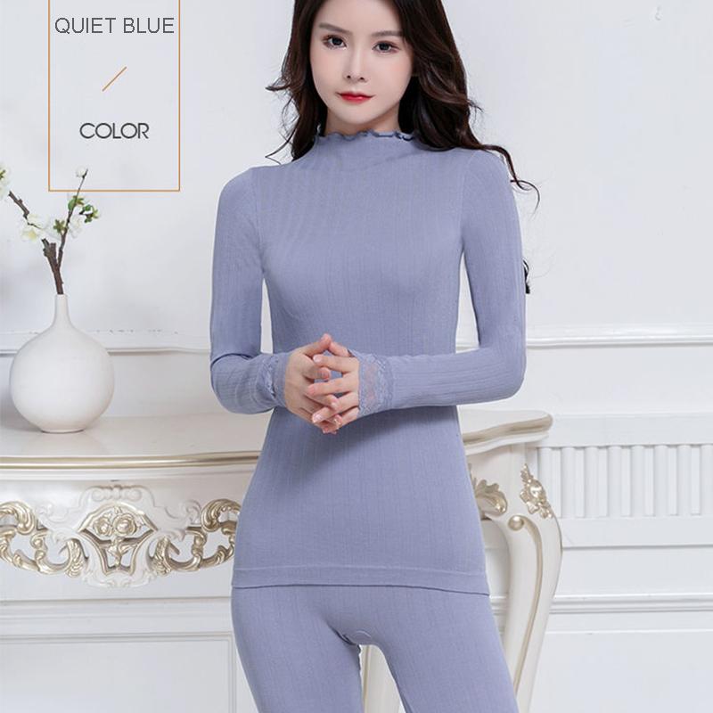 Thermal Underwear  Autumn Clothes Long Trousers Women's Pure Cotton Suit Heating Slim Body Thickening Bottoming Cotton Sweater