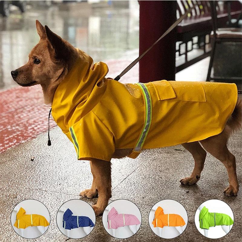 S-5XL Pet Large Dog Raincoat Reflective Small Large Dog Raincoat Waterproof Jacket Fashion Outdoor Breathable Puppy Clothes