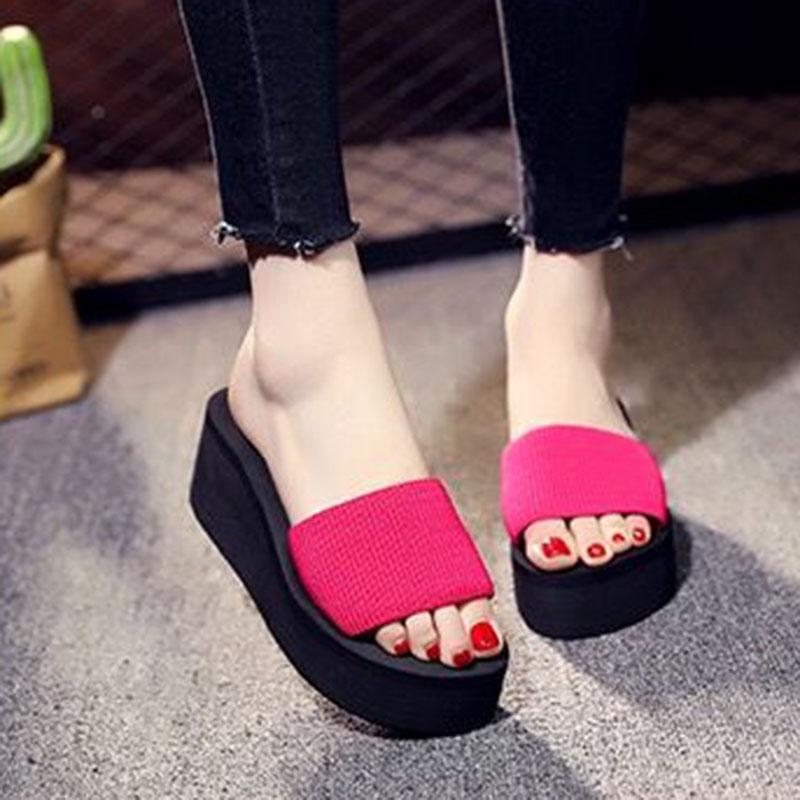 Plus Size 35-40 Summer Women Solid Color Shoes Beach Casual Sandals Women Summer Flip Flop Sandals