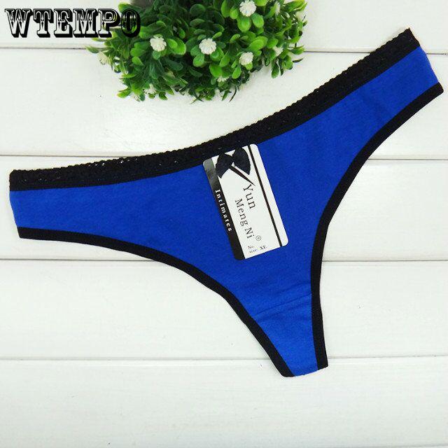 6 pcs Ms. Cotton Solid Color Sexy Thong Panties Sexy T Pants Women Cotton Panties Girl Briefs