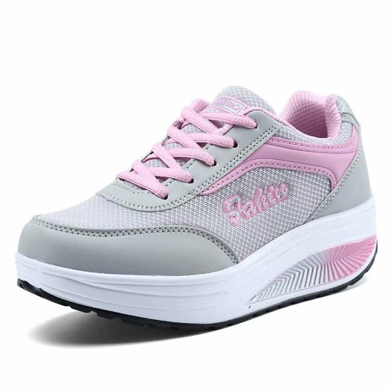 Women's Casual Sneakers Wedge Running Sports Shoes Breathable Mesh Slip Shoes 2 Colors