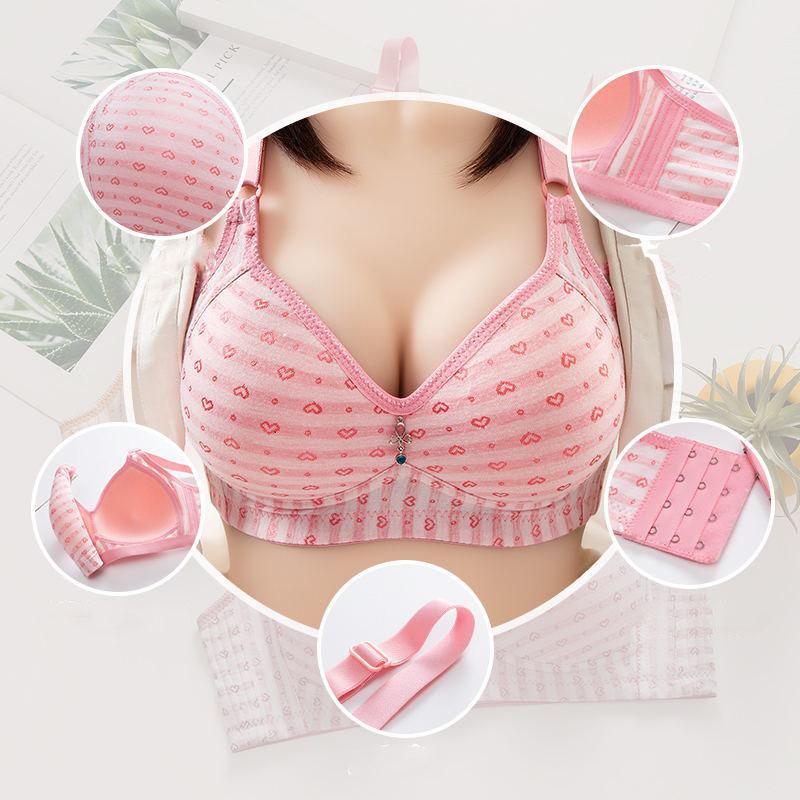 Sexy Front Button Bra Thin Comfortable Breathable No Rims Women's Underwear Gathered Adjustable Bra