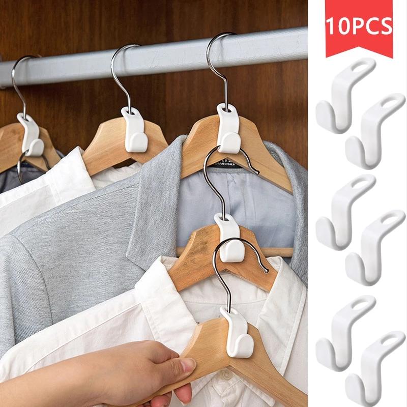 Multi-function Wardrobe Space-saving Hanger Hook Hanger Connector Coat Hook Plastic Closet Stack Hanger Rack Bedroom Storage Wardrobe Organizer