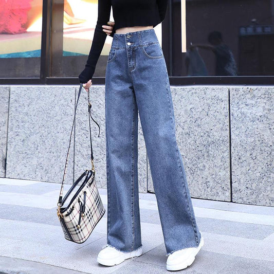 Straight Wide Leg Jeans Women Casual High Waisted Boyfriend Jeans for Women Loose Full Length Jeans