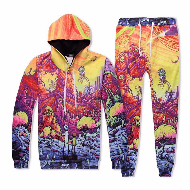 Long sleeve warm trend Sweatshirt suit fashion 3D digital printing hoodie large size clothing