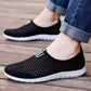 Men's Summer Breathable Hollow Sandals Dad Old Beijing Mesh Cloth Shoes Husband Leisure Sports Slip-On Mesh Shoes