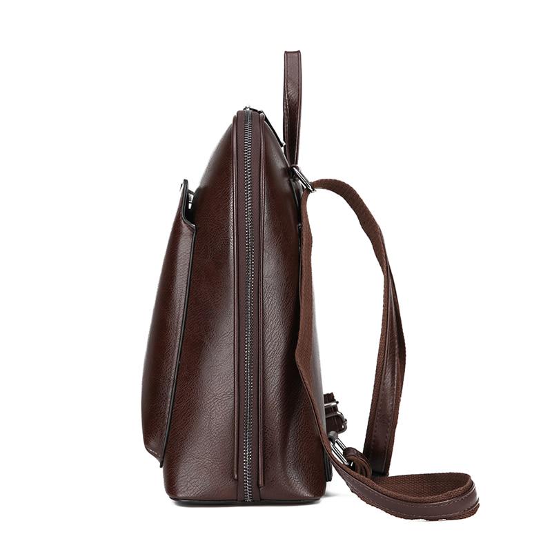 Vintage Backpack Leather Women Backpack Large Capacity School Bag For Girls Leisure Shoulder Bags