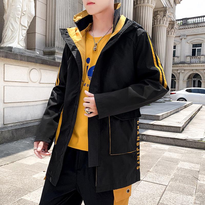 Medium and long section Large size Windbreaker Men's clothes Spring and Autumn Men's Woolen coat