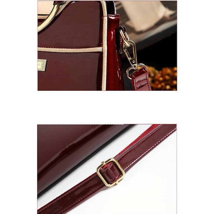 Luxury Handbags Patent Leather Messenger Bag Simple Box Shoulder Handbag Ladies Office Work Totes