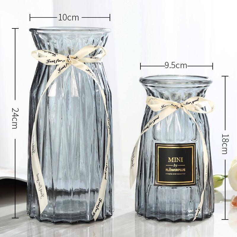 Creative Vase Glass Transparent Living Room Decoration Vase Nordic Simple Rich Bamboo Dried Flower Vase