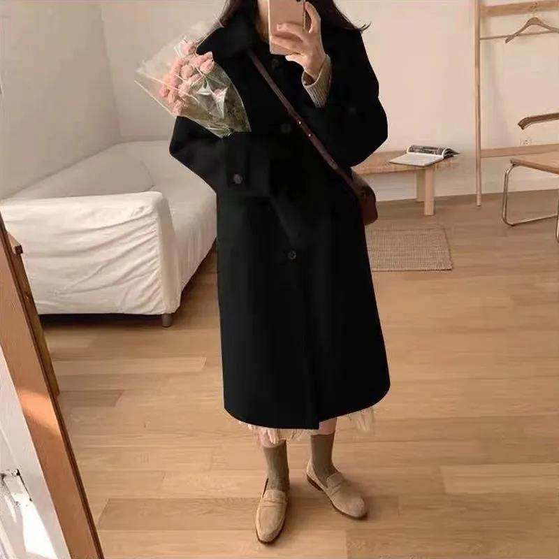 Autumn and Winter Woolen Coat, Women's Woolen Coat, Mid-length and Thin Temperament