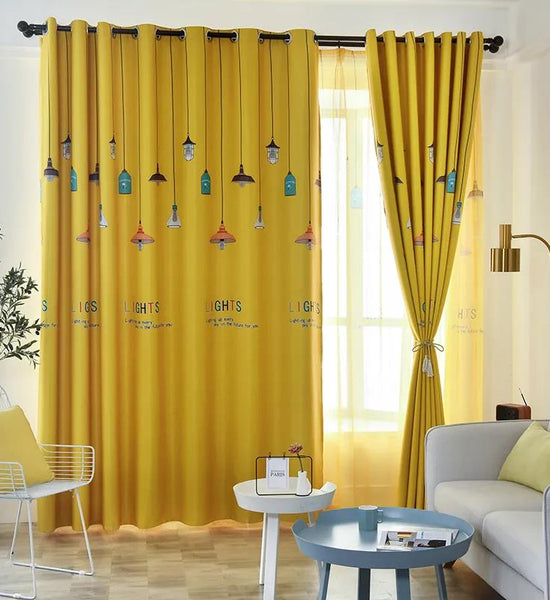 Nordic Curtains Simple Modern Living Room Bedroom Rental Full Blackout Curtains (1 Piece)