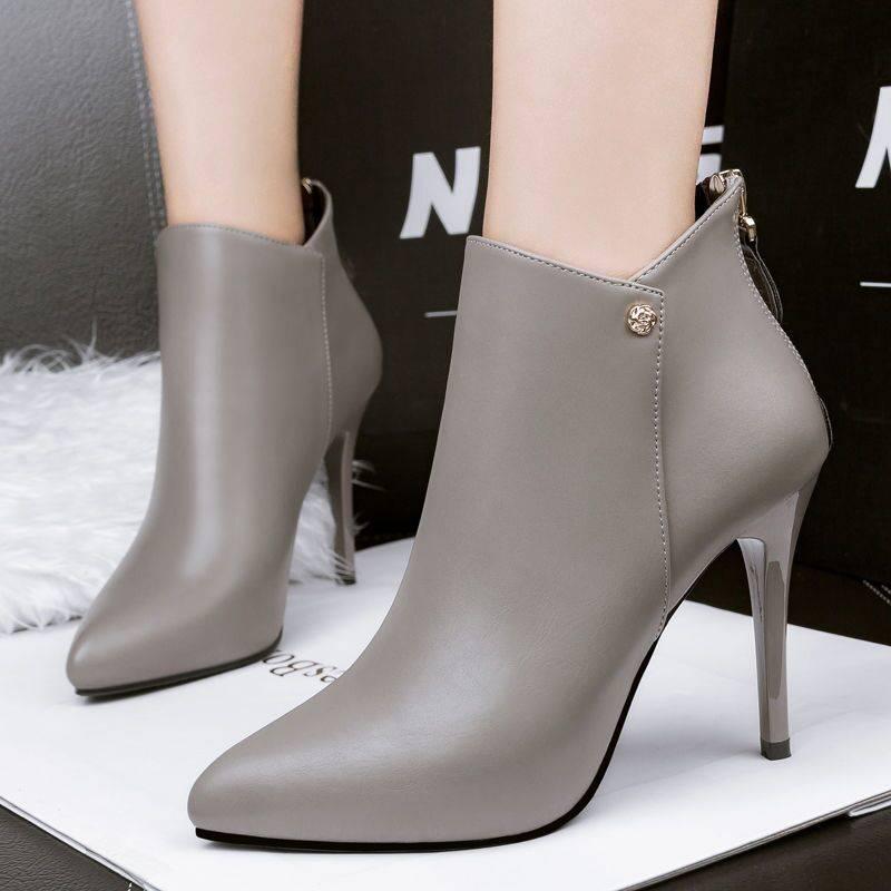 Pointed Women's Boots Bow Stiletto Booties Boots Ladies Shoes Casual Short Boots Chaussures Femme