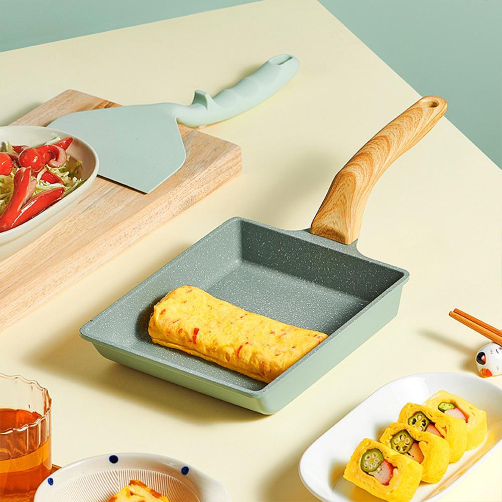 Kuali Tamagoyaki Frying Pan Square Mini Non-Stick Pan Burning Egg Roll Pan Maifan Stone Omelette Pot Home Breakfast Pan