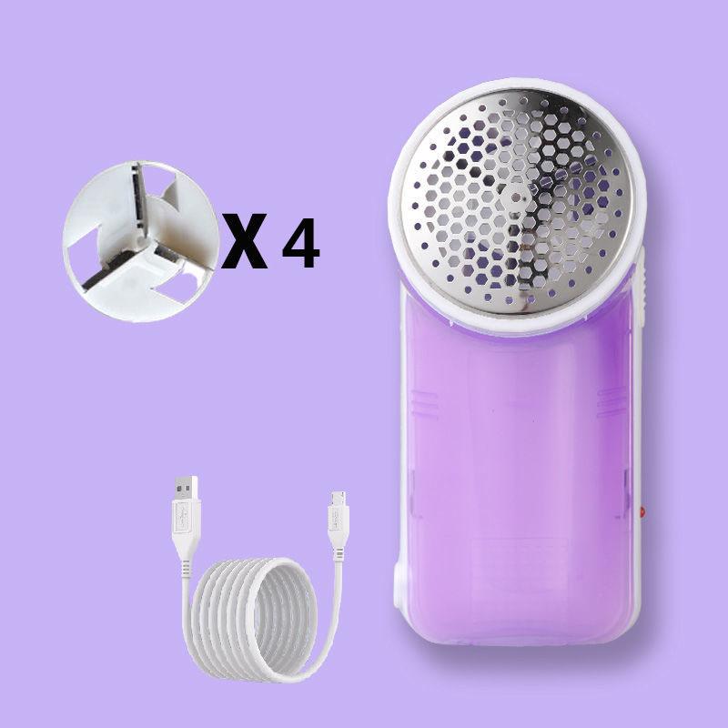 Electric Lint Remover USB Rechargeable Hairball Trimmer Household Epilator Portable Stripper with 5 Blades