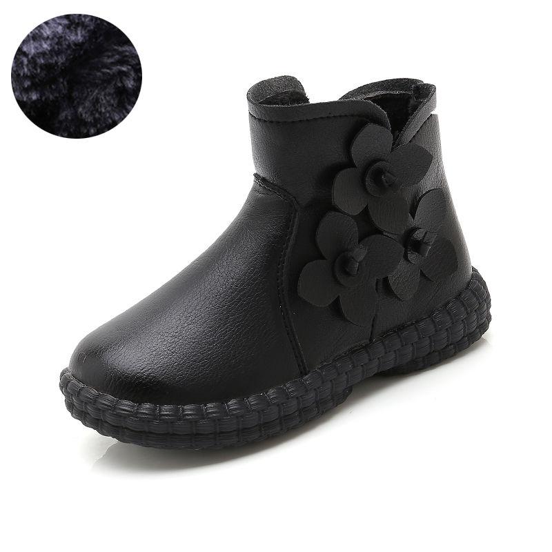 Girls Boots Winter Princess Boots Plus Velvet Children's Short Boots Girls Cotton Boots Baby Shoes